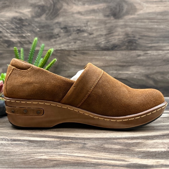 NIB Born Bailie Closed Back Clogs Brown Glazed Ginger Suede 8M 39 - Picture 6 of 12